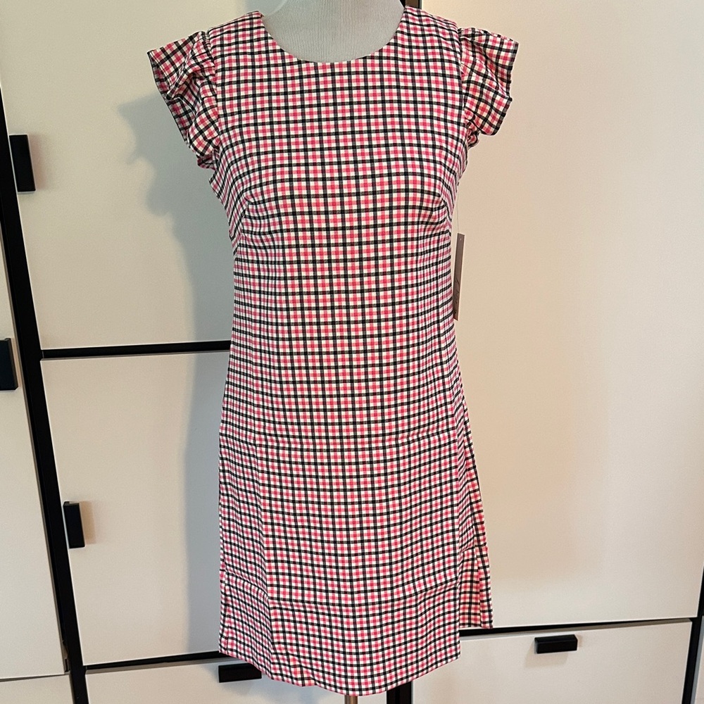 Eliza J Pink, Black and White Plaid Gingham Dress NWT